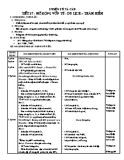 Giáo án Luyện từ và câu 4 tiết 57: Mở rộng vốn từ: du lịch – thám hiểm