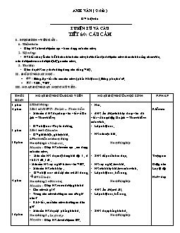 Giáo án Luyện từ và câu 4 tiết 60: Câu cảm