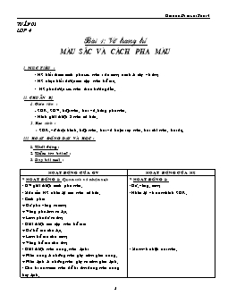 Giáo án Mĩ thuật Khối 4