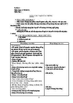 Giáo án môn Tiếng Việt lớp 4 phân môn Luyện từ và câu - Tuần 1 đến tuần 3