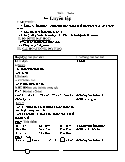 Giáo án môn Toán học khối lớp 1 - Bài: Luyện tập