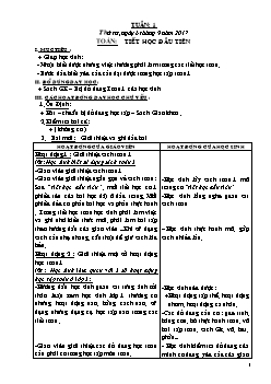 Giáo án môn Toán học lớp 1 (cả năm) năm 2017