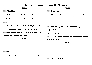 Giáo án môn Toán học lớp 1 - Phần: Ôn tâp - Trường tiểu học Lương Yên