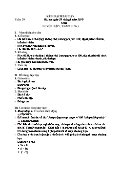 Giáo án môn Toán học lớp 1 - Tuần 29 - Bài: Luyện tập