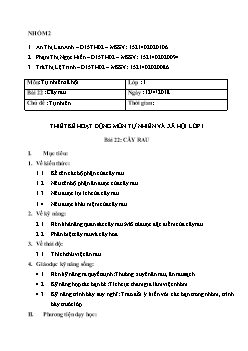 Giáo án môn Tự nhiên xã hội khối 1 - Bài 22: Cây rau