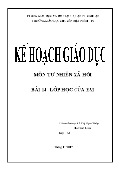 Giáo án môn Tự nhiên xã hội lớp 1 - Bài 14: Lớp học của em