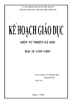 Giáo án môn Tự nhiên xã hội lớp 1 - Bài 28: Con chó