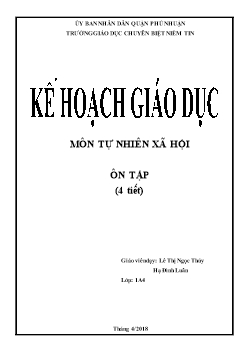 Giáo án môn Tự nhiên xã hội lớp 1 - Bài: Ôn tập