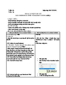 Giáo án Tin học 2 - Bài 4: Luyện tập gõ bàn phím máy tính với Rapid Typing (tiết 5)