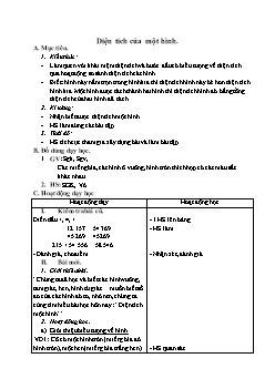 Giáo án Toán 3: Diện tích của một hình