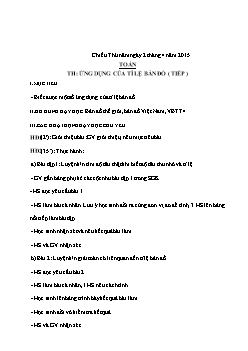 Giáo án Toán 4: TH ứng dụng của tỉ lệ bản đồ (tiếp)