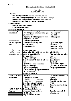 Giáo án Tổng hợp các môn học khối lớp 1 - Tuần 12