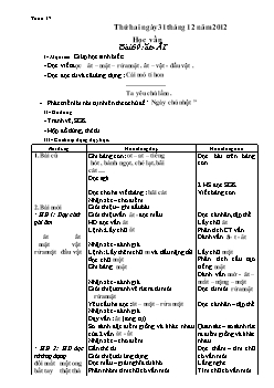 Giáo án Tổng hợp các môn học khối lớp 1 - Tuần 17