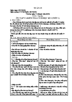 Giáo án tổng hợp Lớp 2 Tuần 35
