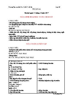 Giáo án Tổng hợp môn lớp 5, kì I - Tuần 16