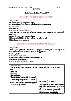 Giáo án Tổng hợp môn lớp 5, kì I - Tuần 1