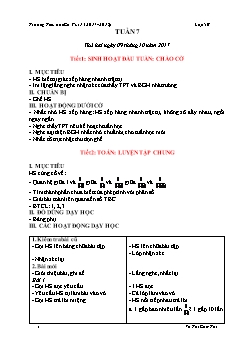 Giáo án Tổng hợp môn lớp 5, kì I - Tuần 7