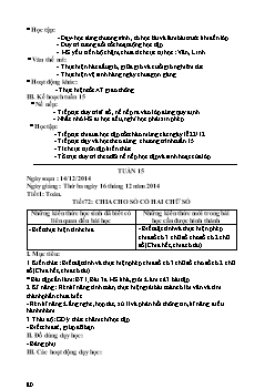 Giáo án Tuần 15 Khối lớp 4