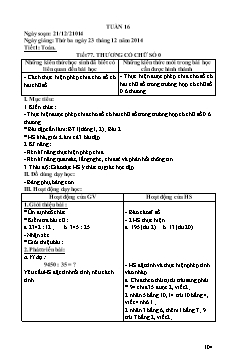 Giáo án Tuần 16 Khối lớp 4