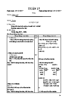 Giáo án Tuần 17 Lớp 4