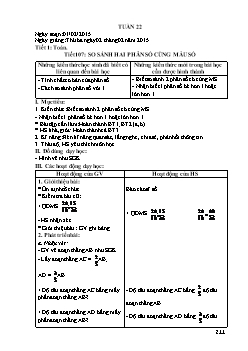 Giáo án Tuần 22 Khối lớp 4