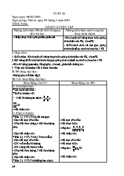 Giáo án Tuần 26 Khối lớp 4