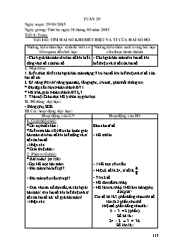 Giáo án Tuần 29 Khối lớp 4