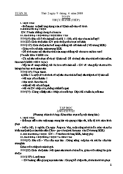 Giáo án Tuần 31 Khối 4