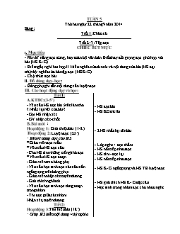 Giáo án Tuần 5 - Lớp II