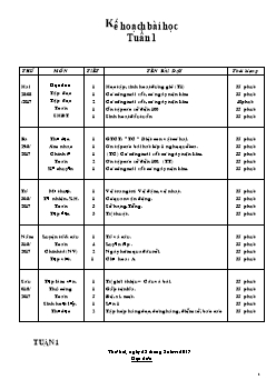 Kế hoạch bài học Tuần 1 - Lớp 2
