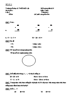 Kiểm tra giữa kỳ II Môn: Toán - Trường tiểu học & THCS Mỹ Lộc