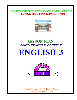 Lesson plan good teacher contest English 3