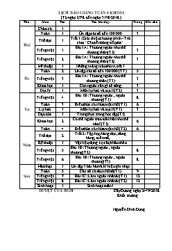Lịch báo giảng học kì 1 Khối 4