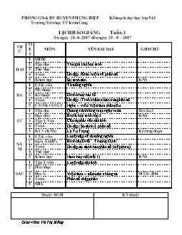 Lịch báo giảng Lớp 5 - Học kì 1