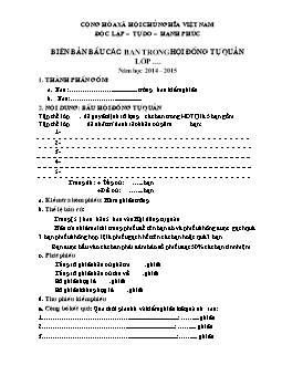 Mẫu Biên bản bầu các ban trong hội đồng tự quản