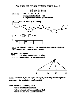 Ôn tập hè Toán - Tiếng Việt lớp 1