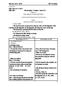 Giáo án các môn khối 5 - Tuần học 13 - Năm học: 2017 - 2018