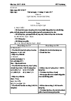 Giáo án các môn khối 5 - Tuần học 15 - Năm học: 2017 - 2018