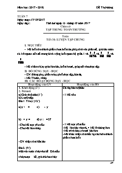 Giáo án các môn khối 5 - Tuần học 7 - Năm học: 2017 – 2018