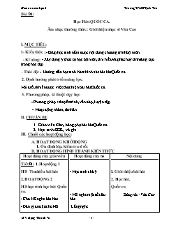 Giáo án Âm nhạc 6 - Trường THCS Tịnh Trà