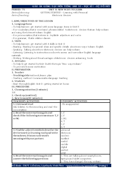 Giáo án giảng dạy môn Tiếng Anh 10 – học kì II – hệ đổi mới