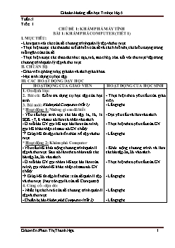 Giáo án Hướng dẫn học Tin học khối 5