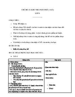 Giáo án lớp 1 - Chủ đề 13: Khu nhà nơi em ở