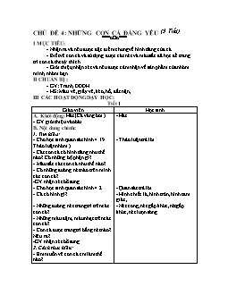 Giáo án lớp 1 - Chủ đề 4: Những con cá đáng yêu