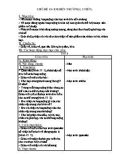 Giáo án lớp 2 - Chủ đề 13: Em đến trường