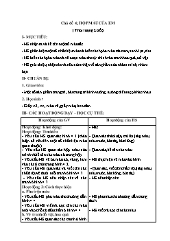 Giáo án lớp 2 - Chủ đề 4: Hộp màu của em