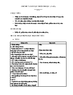 Giáo án lớp 2 - Chủ đề 7: Con vật thân thuộc