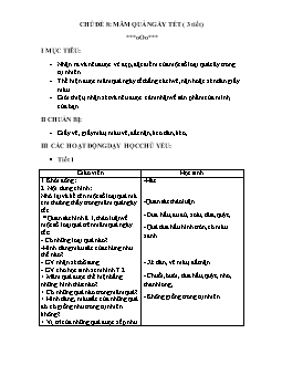 Giáo án lớp 2 - Chủ đề 8: Mâm quả ngày tết