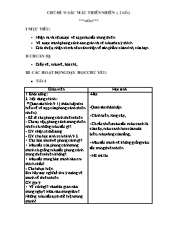 Giáo án lớp 2 - Chủ đề 9: Sắc màu thiên nhiên