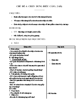 Giáo án lớp 3 - Chủ đề 4: Chân dung biểu cảm